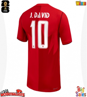 Canada Jonathan David #10 Replica Home Stadium Shirt for Women World Cup 2026 Short Sleeve